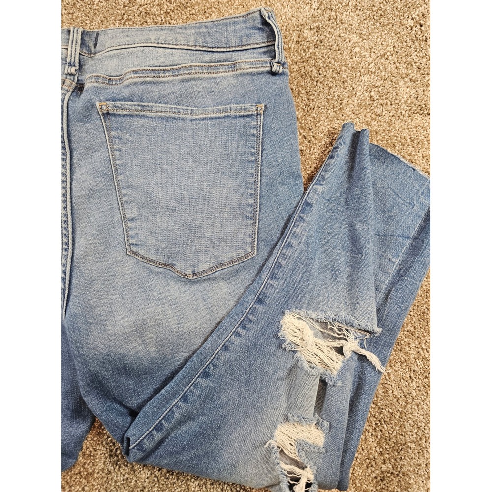 Abercrombie & Fitch Simone High Rise Ankle Distressed Jeans Blue 32 14R - Picture 9 of 15
